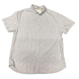 Denim & Flower Ricky Singh Palm Tree Print Shirt Large Light Blue Beach Vibe